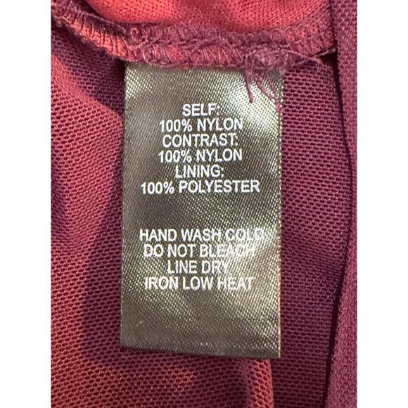 Lulus Burgandy Lace Long Sleeve Deep V-neck Bodycon Bodysuit One Piece Size M - Picture 9 of 10